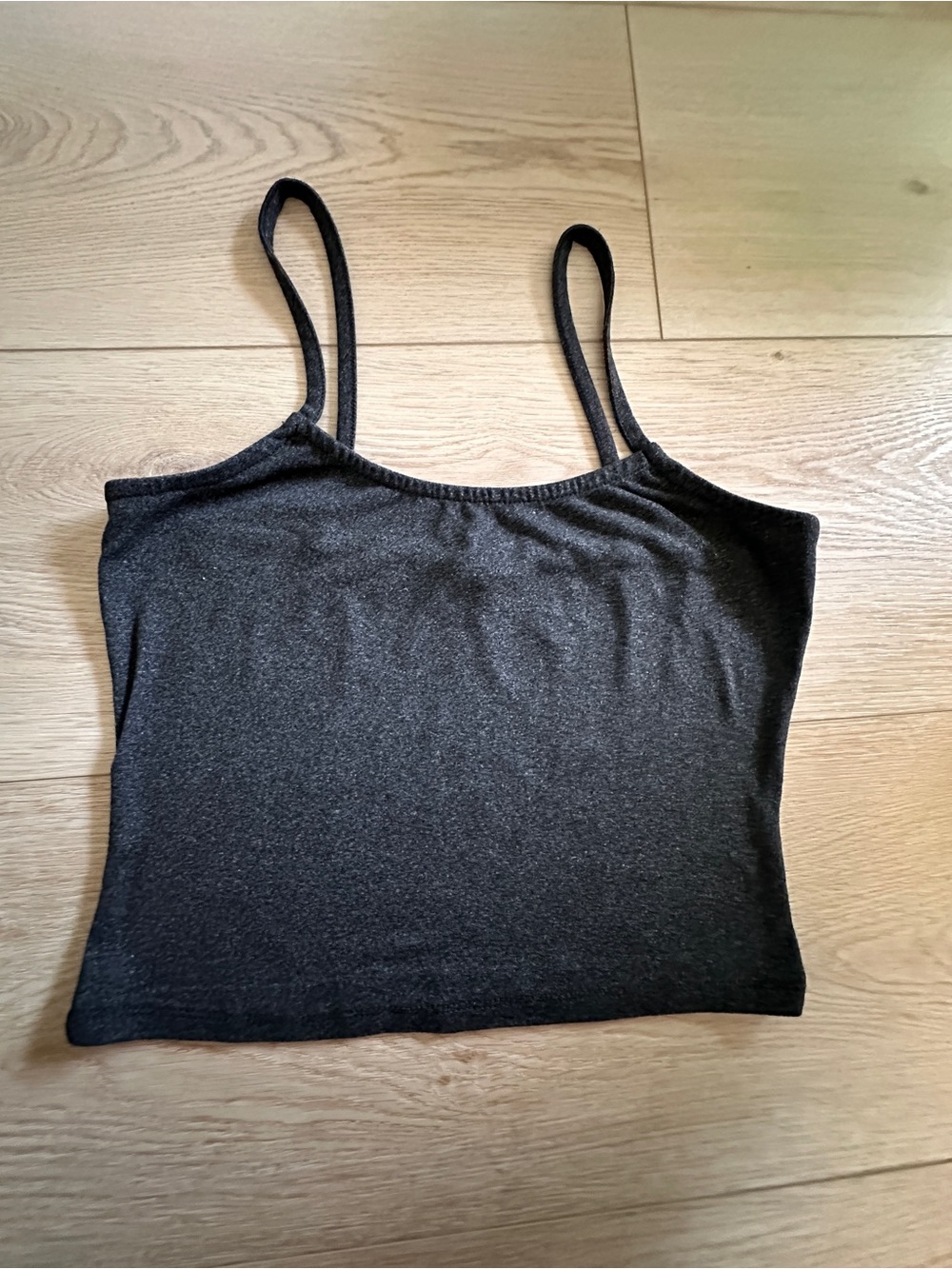 🖤🤍🩶Vintage Forever 21 Soft Staple Charcoal Spaghetti Strap Crop Top M
